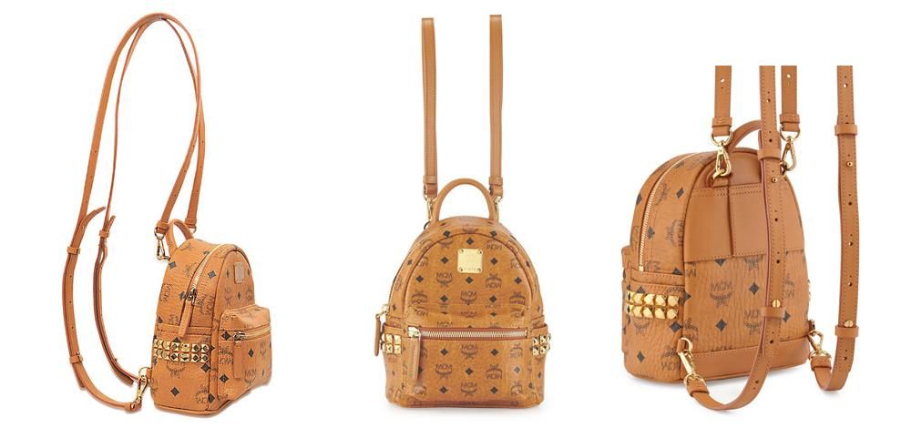 Balo MCM Stark Side Studs Bebe Boo Backpack in Visetos Size X_Mini